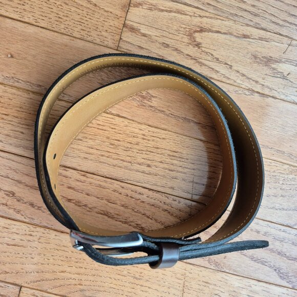Johnston & Murphy Black Leather Suede Dress Belt Men's Size 36 - Picture 3 of 13